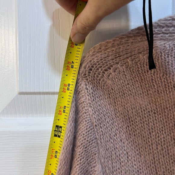 A Ida Open Wool Mohair Cardigan Sweater Size M Mauve Pink Cozy Cottage Bohemian - Picture 7 of 9